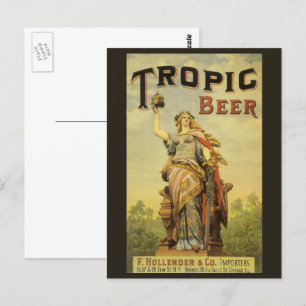 Vintage Product Label Art, Tropic Beer Gladiator Postcard