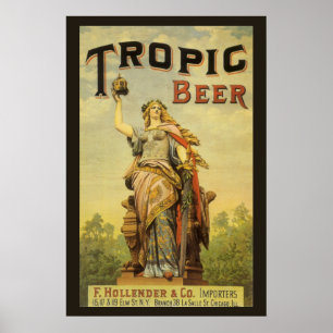 Vintage Product Label Art, Tropic Beer Gladiator Poster
