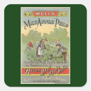 Vintage Product Label Art, Wells May Apple Pills