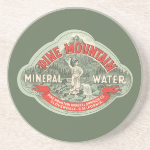 Vintage Product Label, Pine Mountain Mineral Water Coaster