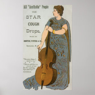Vintage Product Label, Star Cough Drops Poster