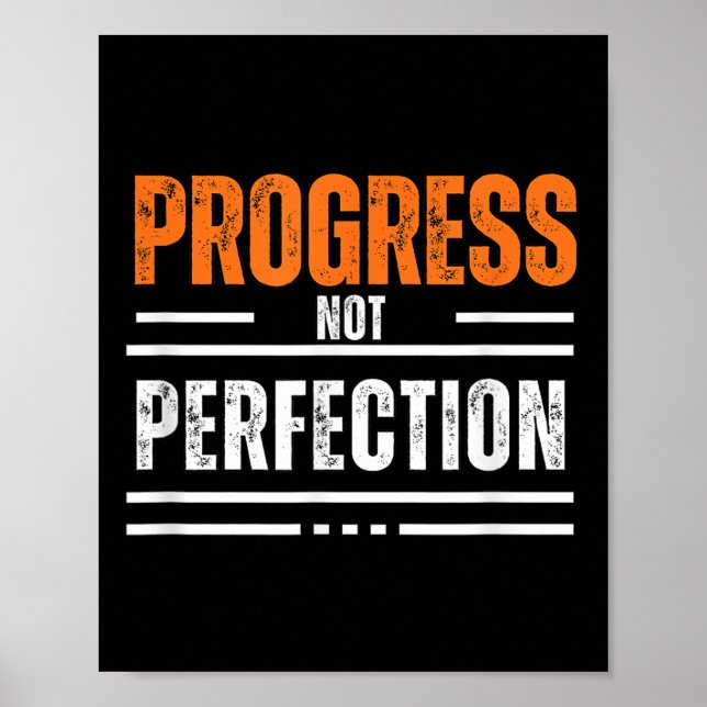 Vintage Progress Not Perfection Motivational Phras Poster (Front)