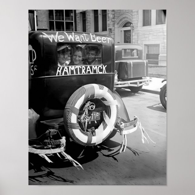 Vintage Prohibition Beer, Vintage 1930, Bar art Poster (Front)