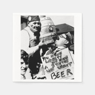 Vintage Prohibition Beer, We Want Beer Prohibition Napkin