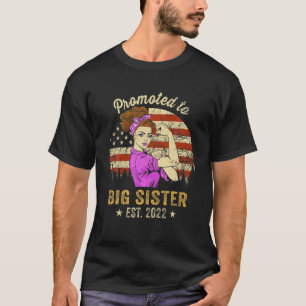 Vintage Promoted To Big Sister Est 2022 First Time T-Shirt