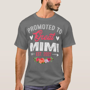 Vintage Promoted To Mimi 2022 Retro New Mum Grandm T-Shirt