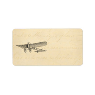 Vintage Propeller Aeroplane Retro Old Prop Plane Label
