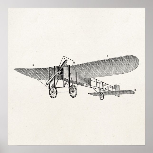 Vintage Propeller Aeroplane Retro Old Prop Plane Poster (Front)