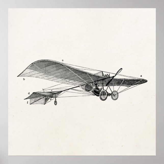 Vintage Propeller Aeroplane Retro Old Prop Plane Poster (Front)