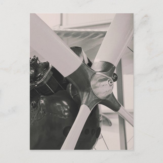 Vintage Propeller Plane Photographic Print. Postcard (Front)
