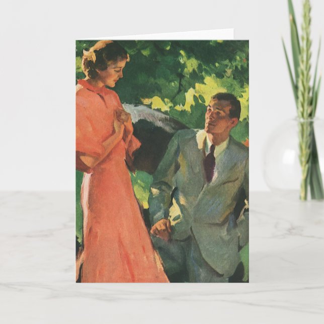 Vintage Proposal; Will You Marry Me? Card (Front)