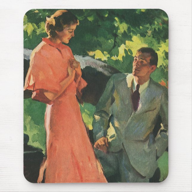 Vintage Proposal; Will You Marry Me? Mouse Pad (Front)