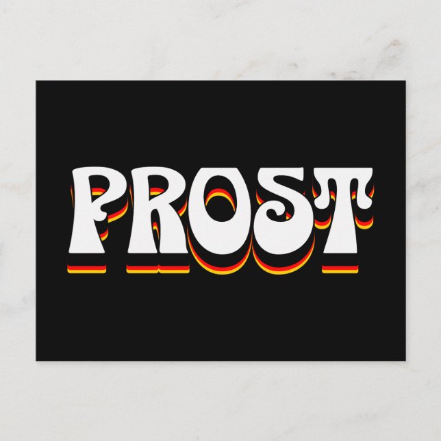 Vintage Prost, German Flag Colours Postcard (Front)
