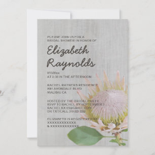 Vintage Protea Bridal Shower Invitations