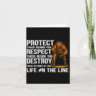 Vintage Protect Respect Destroy Offensive Lineman  Card