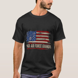 Vintage Proud Air Force Grandpa American Flag Vete T-Shirt