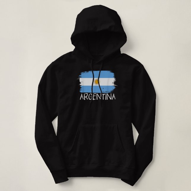 Vintage Proud Argentina Flag - Patriotic Argentini Hoodie (Design Front)