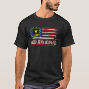 Vintage Proud Army Godfather American Flag Veteran T-Shirt