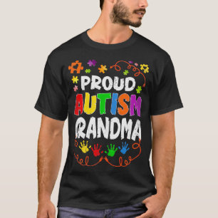 Vintage Proud Autism Grandma Puzzle Autism Awarene T-Shirt