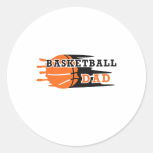 Vintage Proud Basketball Dad Fathers Day Basketbal Classic Round Sticker