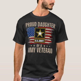 Vintage Proud Daughter Of A Army Veteran With Amer T-Shirt