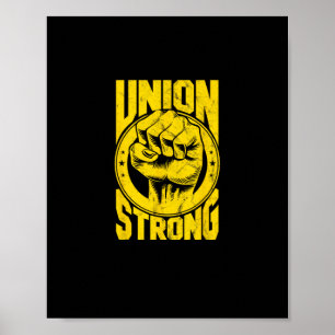 Vintage Proud Labour Day Workers Union Strong Fist Poster