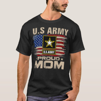 Vintage Proud Mum With American Flag  T-Shirt