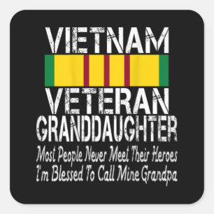 Vintage Proud Vietnam Veteran Granddaughter Square Sticker