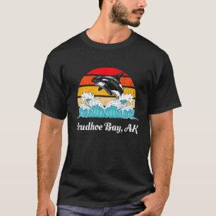 Vintage Prudhoe Bay AK Distressed Orca Killer Whal T-Shirt