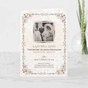 Vintage Psalm 23 Bifold Funeral Program Invitation