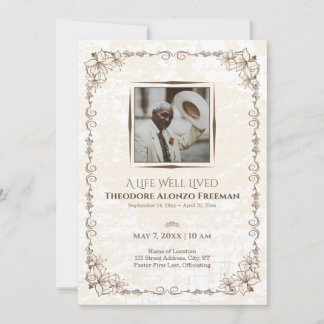 Vintage Psalm 23 Memorial Program Invitation