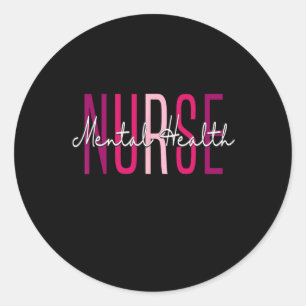 Vintage Psychiatric Mental Health Nurse Psych Nurs Classic Round Sticker