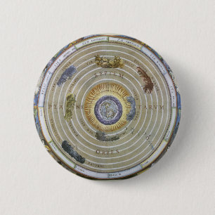 Vintage Ptolemaic Planisphere by Andreas Cellarius 6 Cm Round Badge