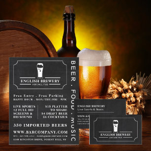 Vintage Pub Chalkboard, Pub/Brewery Business Card