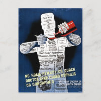 Vintage Public Health Poster Postcard