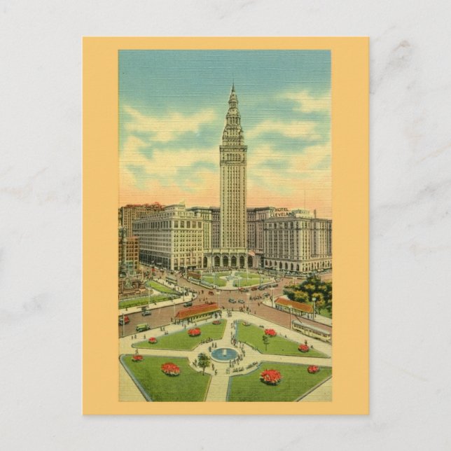 Vintage Public Square Cleveland Ohio Postcard (Front)