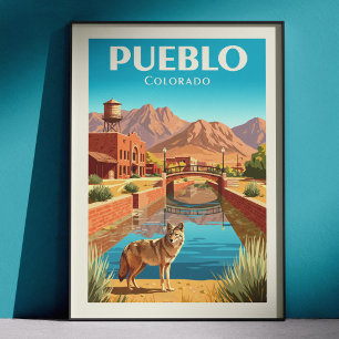 Vintage Pueblo Colorado Poster