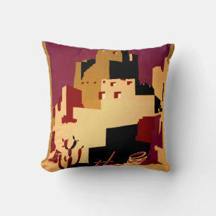Vintage Pueblos of the Southwest WPA Poster Art Cushion