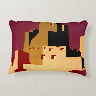 Vintage Pueblos of the Southwest WPA Poster Art Decorative Cushion