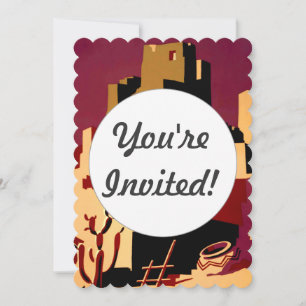 Vintage Pueblos of the Southwest WPA Poster Art Invitation