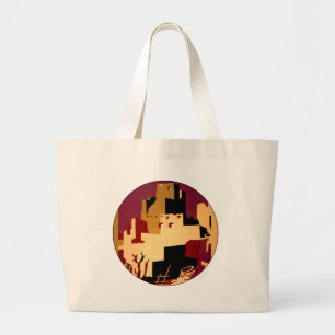 Vintage Pueblos of the Southwest WPA Poster Art Large Tote Bag