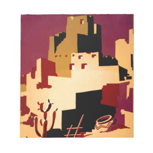 Vintage Pueblos of the Southwest WPA Poster Art Notepad