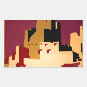 Vintage Pueblos of the Southwest WPA Poster Art Rectangular Sticker