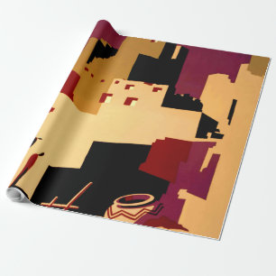 Vintage Pueblos of the Southwest WPA Poster Art Wrapping Paper