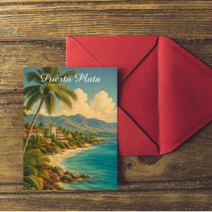 Vintage Puerto Plata Dominican Republic Tropical Postcard