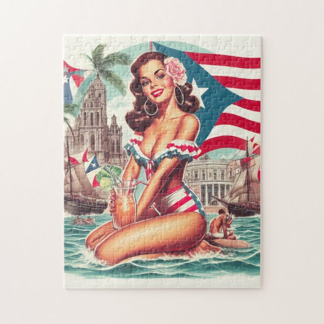 Vintage Puerto Rico Pin-Up Jigsaw Puzzle (Vertical)