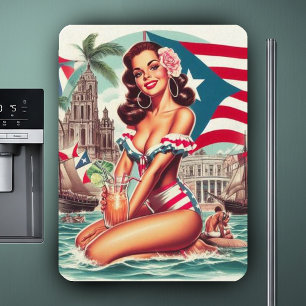 Vintage Puerto Rico Pin-Up Magnet