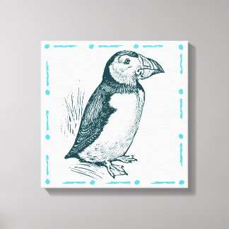 Vintage Puffin Canvas Print