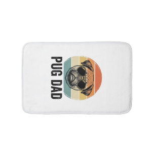 Vintage Pug Dad Engraving Dog Lover Design_1 Bath Mat