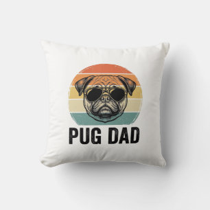 Vintage Pug Dad Engraving Dog Lover Design_1 Cushion